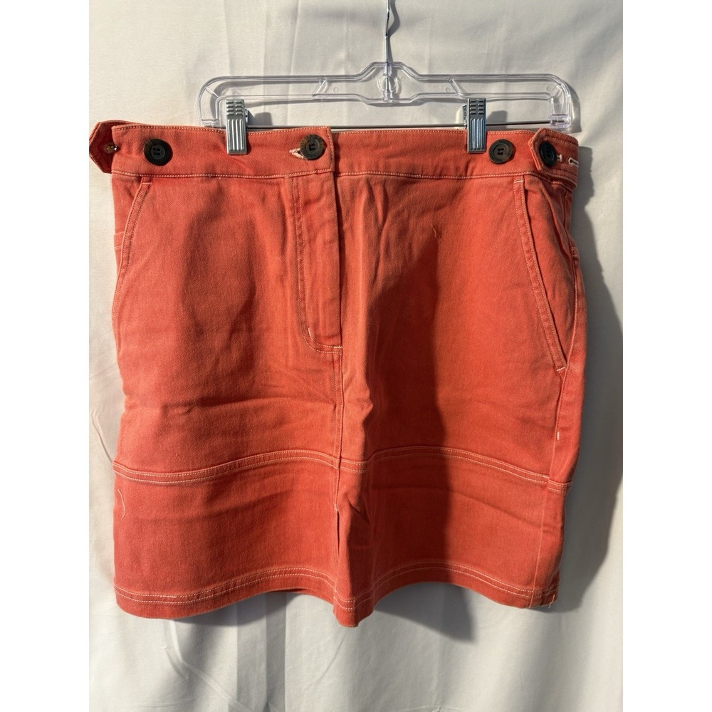 WILDFANG Utility Mini Skirt Large Coral Orange Adjustable Waist NWT